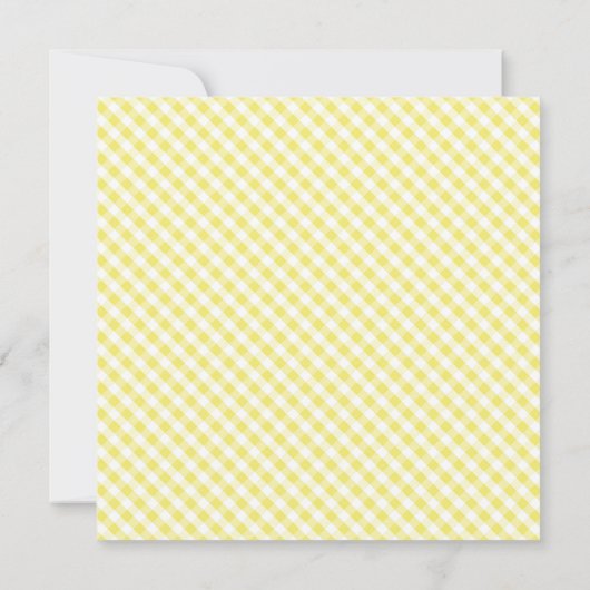 Elegant Yellow Gingham Pattern Baby shower Kaart (Achterkant)