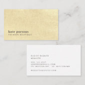 Elegant Yellow Glitter Linen Visitekaartje (Voorkant / Achterkant)