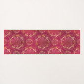 Elegant Yellow Gold Daisy Floral Mandala Pink Yogamat (Achterkant (horizontaal))