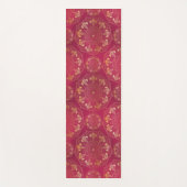 Elegant Yellow Gold Daisy Floral Mandala Pink Yogamat (Voorkant)