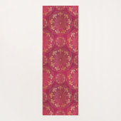 Elegant Yellow Gold Daisy Floral Mandala Pink Yogamat (Achterkant)