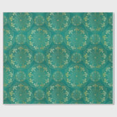 Elegant Yellow Gold Daisy Snowdrop Mandala Blauwgr Cadeaupapier (Vlak)