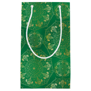 Elegant Yellow Gold Daisy Snowdrop Mandala Green Klein Cadeauzakje