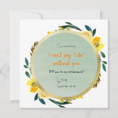 Elegant Yellow Gold Floral Bridesmaid-voorstel Kaart (Voorkant)