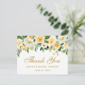 Elegant Yellow Gold White Floral Weddenschap Harte Briefkaart (Staand voorkant)