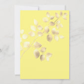 Elegant yellow gouden bladeren verjaardagsdaguitno kaart (Achterkant)