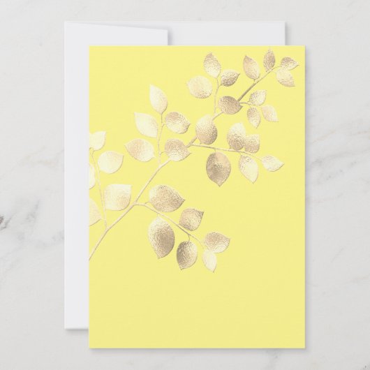 Elegant yellow gouden bladeren verjaardagsdaguitno kaart (Achterkant)
