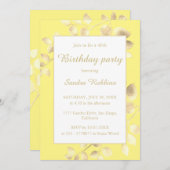 Elegant yellow gouden bladeren verjaardagsdaguitno kaart (Voorkant / Achterkant)