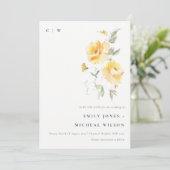Elegant Yellow Green Waterverf Roos Flower Bunch Save The Date (Staand voorkant)