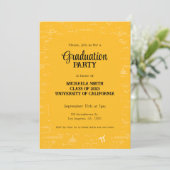 Elegant Yellow Hand-Lettering Math Graduation Kaart (Staand voorkant)