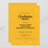 Elegant Yellow Hand-Lettering Math Graduation Kaart (Voorkant / Achterkant)
