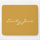 Elegant Yellow Handgeschreven Script Name Custom Muismat (Voorkant)