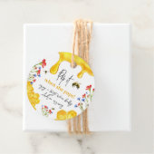 Elegant Yellow Honey Bee Floral Baby shower Gift Bedankjes Labels (In situ)