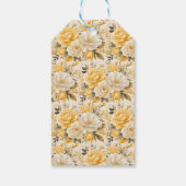 Elegant Yellow Ivory Cream Floral Birthday Cadeaulabel (Achterkant)