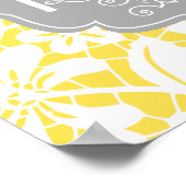 Elegant Yellow  Lace Gepersonaliseerd Monogram Poster (Hoek)