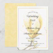 Elegant Yellow Magnolia Wedding Kaart (Voorkant / Achterkant)