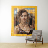 Elegant Yellow Math Congratulations Photo Graduate Wandkleed (In situ)