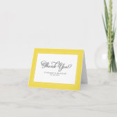 Elegant Yellow Modern Chic Borders Wedding Bedankkaart (Voorkant)