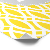 Elegant Yellow Modern Trellis Persoonlijk Poster (Hoek)