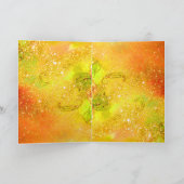 ELEGANT YELLOW PEACOCK, GEM STONE, RED CHRISTMAS B FEESTDAGEN KAART (Binnen)