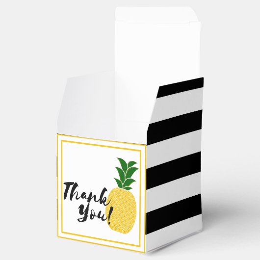 Elegant Yellow Pineapple Dank je Bedankdoosjes (Geopend)
