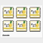 Elegant Yellow Pineapple Dank je Vierkante Sticker (Vel)