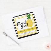 Elegant Yellow Pineapple Dank je Vierkante Sticker (Envelop)
