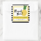 Elegant Yellow Pineapple Dank je Vierkante Sticker (Tas)