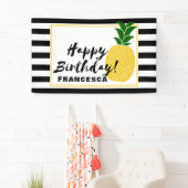 Elegant Yellow Pineapple Happy Birthday Spandoek (Insitu)