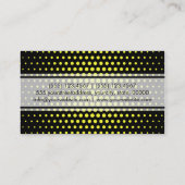 Elegant Yellow Polka Dot Pattern Visitekaartje (Achterkant)