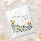 Elegant Yellow Purple Wildflower Wedding Bedankzakje (Geknipt)