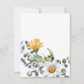 Elegant Yellow Purple Wildflower Wedding Save The Date (Achterkant)
