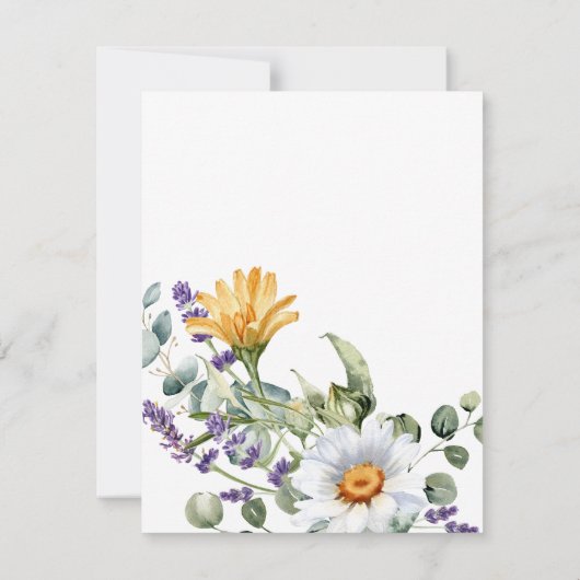 Elegant Yellow Purple Wildflower Wedding Save The Date (Achterkant)