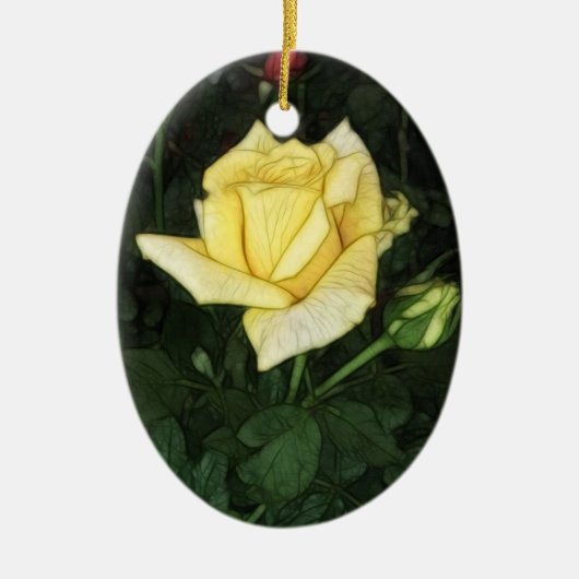 Elegant Yellow Rose 1 Keramisch Ornament (Voorkant)