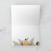 Elegant Yellow Rose Bouquet Flowers Weddenschap Bedankkaart (Binnen)