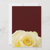 Elegant Yellow Rose Burgundy Floral Wedding Kaart (Achterkant)