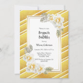 Elegant Yellow Rose Floral Gold Brunch & Bubble Kaart (Voorkant)