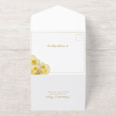 Elegant Yellow Rose Floral Wedding All In One Uitnodiging