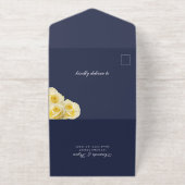 Elegant Yellow Rose Floral Wedding All In One Uitnodiging (Buiten)