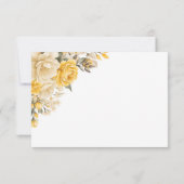 Elegant Yellow Rose Floral Wedding RSVP Kaartje (Achterkant)