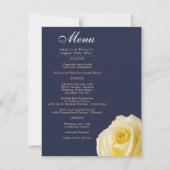 Elegant Yellow Rose Flower Floral Wedding Menu (Voorkant)