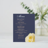 Elegant Yellow Rose Flower Floral Wedding Menu (Staand voorkant)