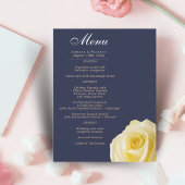 Elegant Yellow Rose Flower Floral Wedding Menu