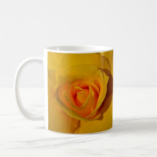 Elegant Yellow Rose foto sinaasappel bloemen Koffiemok (Links)