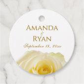 Elegant Yellow Rose Golden Floral Wedding Bedankjes Labels (Voorkant)