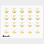 Elegant Yellow Rose Golden Floral Wedding Ronde Sticker (Vel)