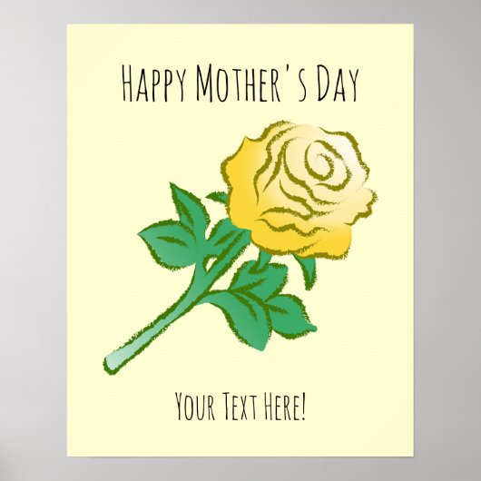 Elegant Yellow Rose Poster (Voorkant)