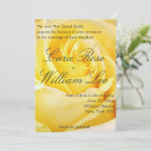 Elegant Yellow Rose Wedding Invitation Kaart (Staand voorkant)