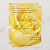Elegant Yellow Rose Wedding Invitation Kaart (Voorkant / Achterkant)