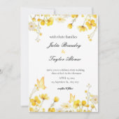 Elegant Yellow Rose Wedding Invite Kaart (Voorkant)